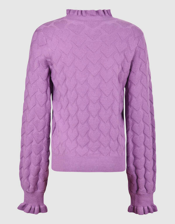 Heart Knit Top Paars SHOEBY GIRLS