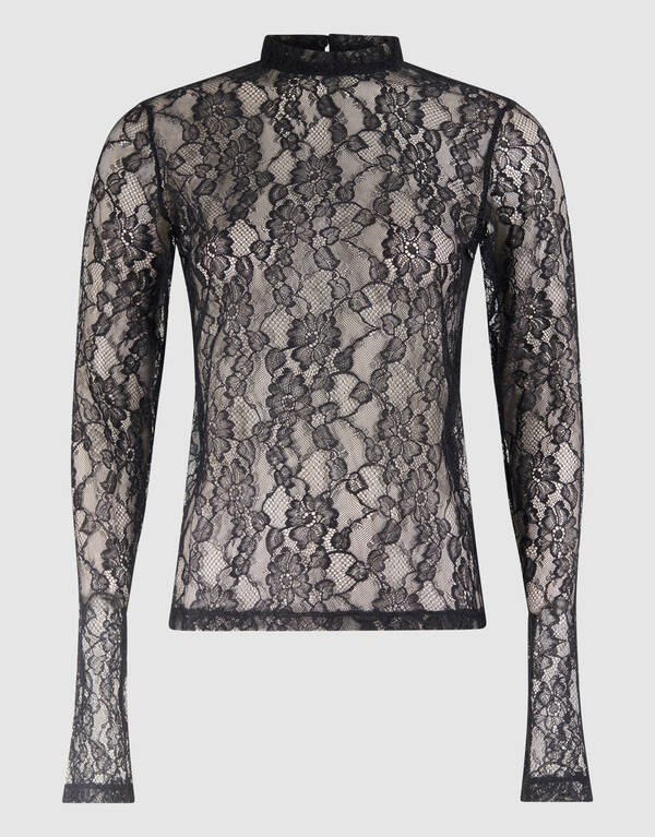 Kanten Bloem Top Zwart SHOEBY WOMEN