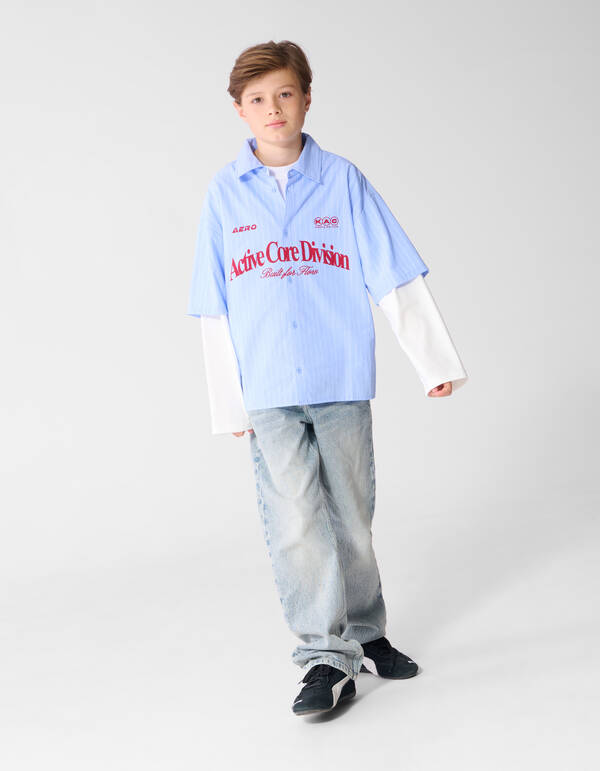 Poplin Shirt Met Dubbele Mouwen Bllauw SHOEBY BOYS