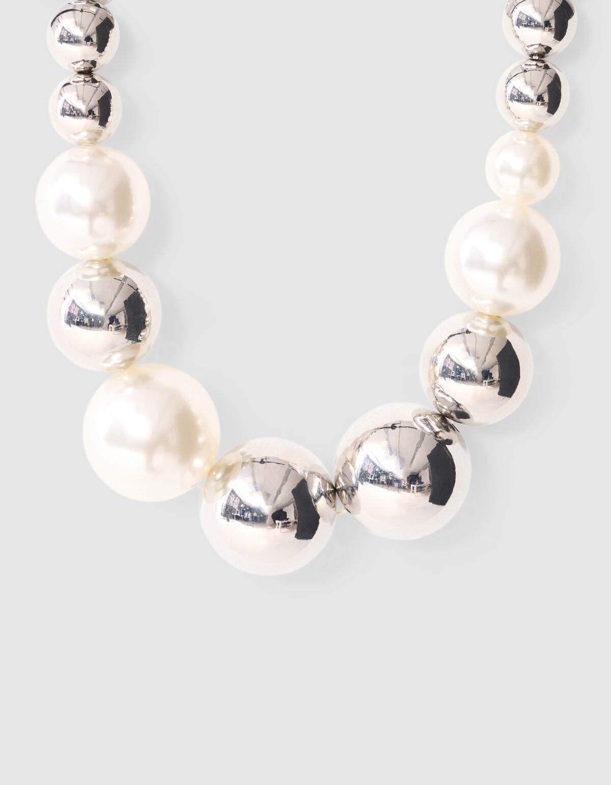 Statement Ball Ketting Zilver SHOEBY ACCESSOIRES