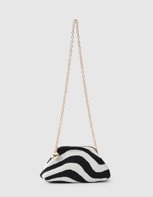 Knitted Clutch Tas Zwart/Wit SHOEBY ACCESSOIRES