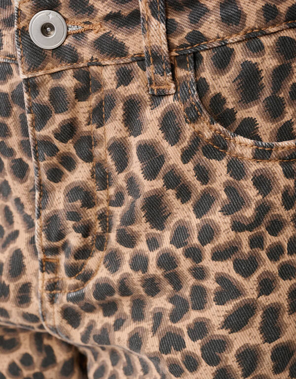 Leopard Wide leg Jeans Bruin SHOEBY GIRLS