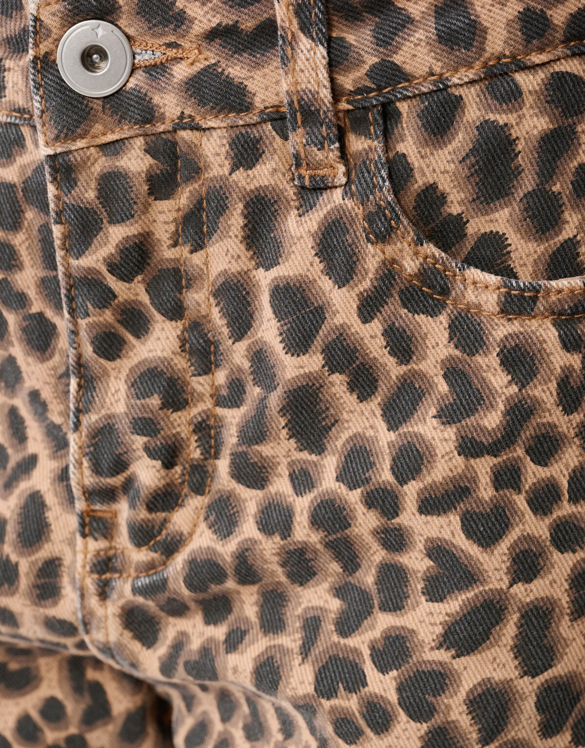 Leopard Wide leg Jeans Bruin SHOEBY GIRLS