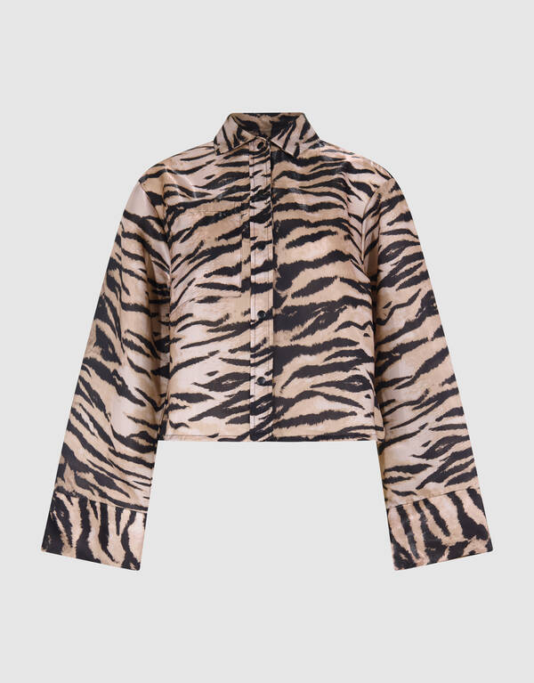 Cropped Tijger Blouse Bruin SHOEBY WOMEN