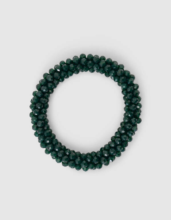 Beaded Haarelastiek Donkergoen SHOEBY ACCESSOIRES