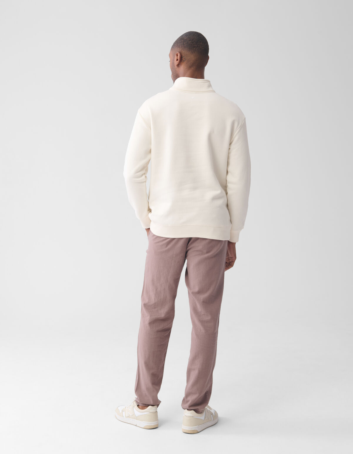 Zipper Sweater Gebroken Wit SHOEBY MEN