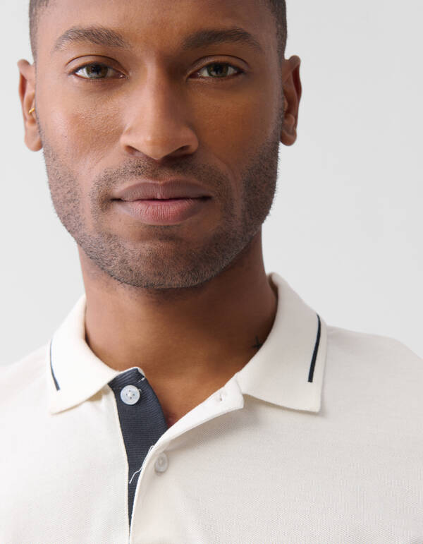 Pique Polo Gebroken Wit SHOEBY MEN