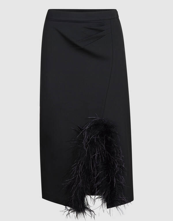 Feather Maxi Rok Zwart By Mieke SHOEBY WOMEN