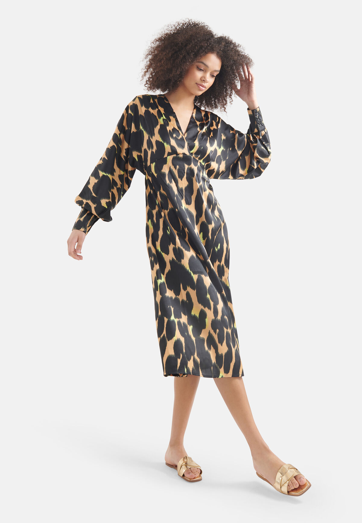 Leopard Maxi Jurk Bruin SHOEBY WOMEN