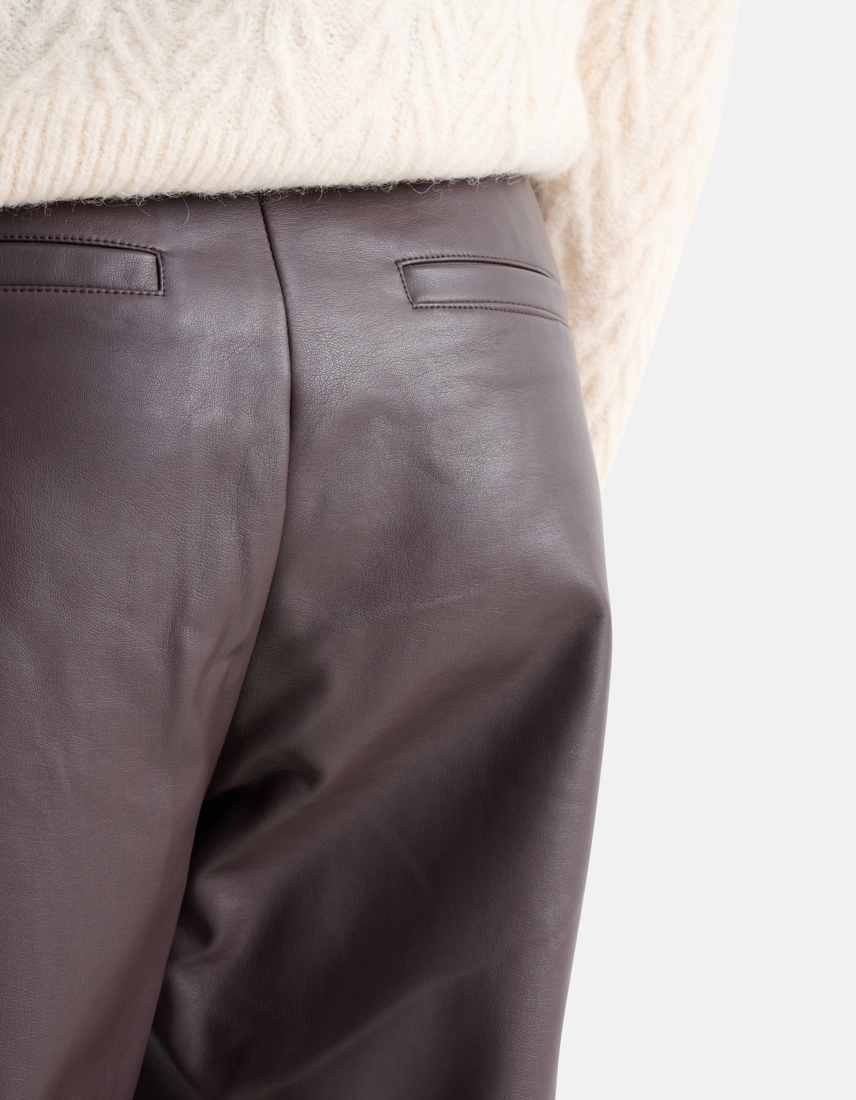 Vegan Leren Broek Bruin EKSEPT