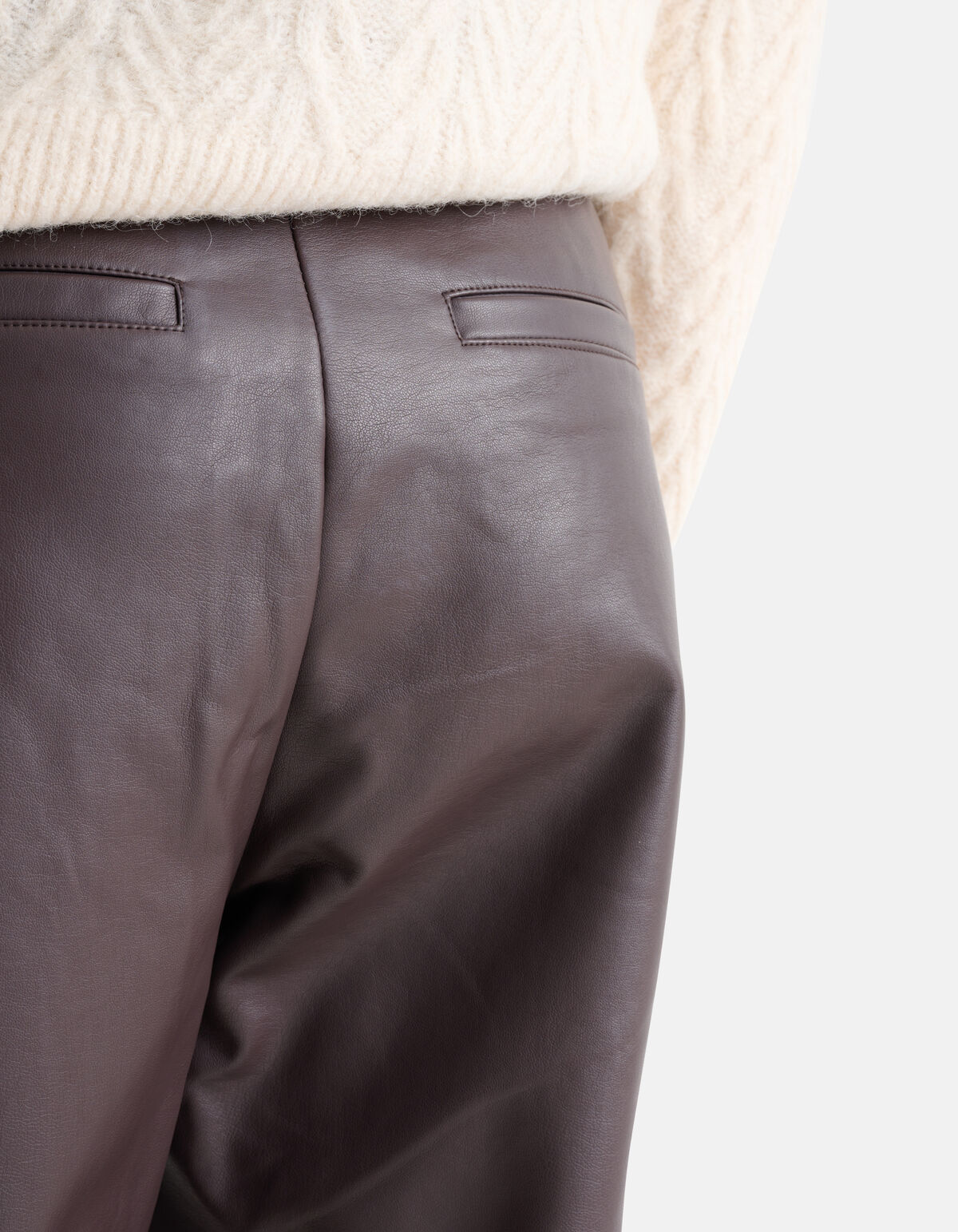 Vegan Leren Broek Bruin EKSEPT
