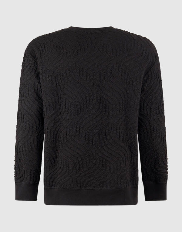 Wave Structuur Sweater Donkerbruin SHOEBY MEN