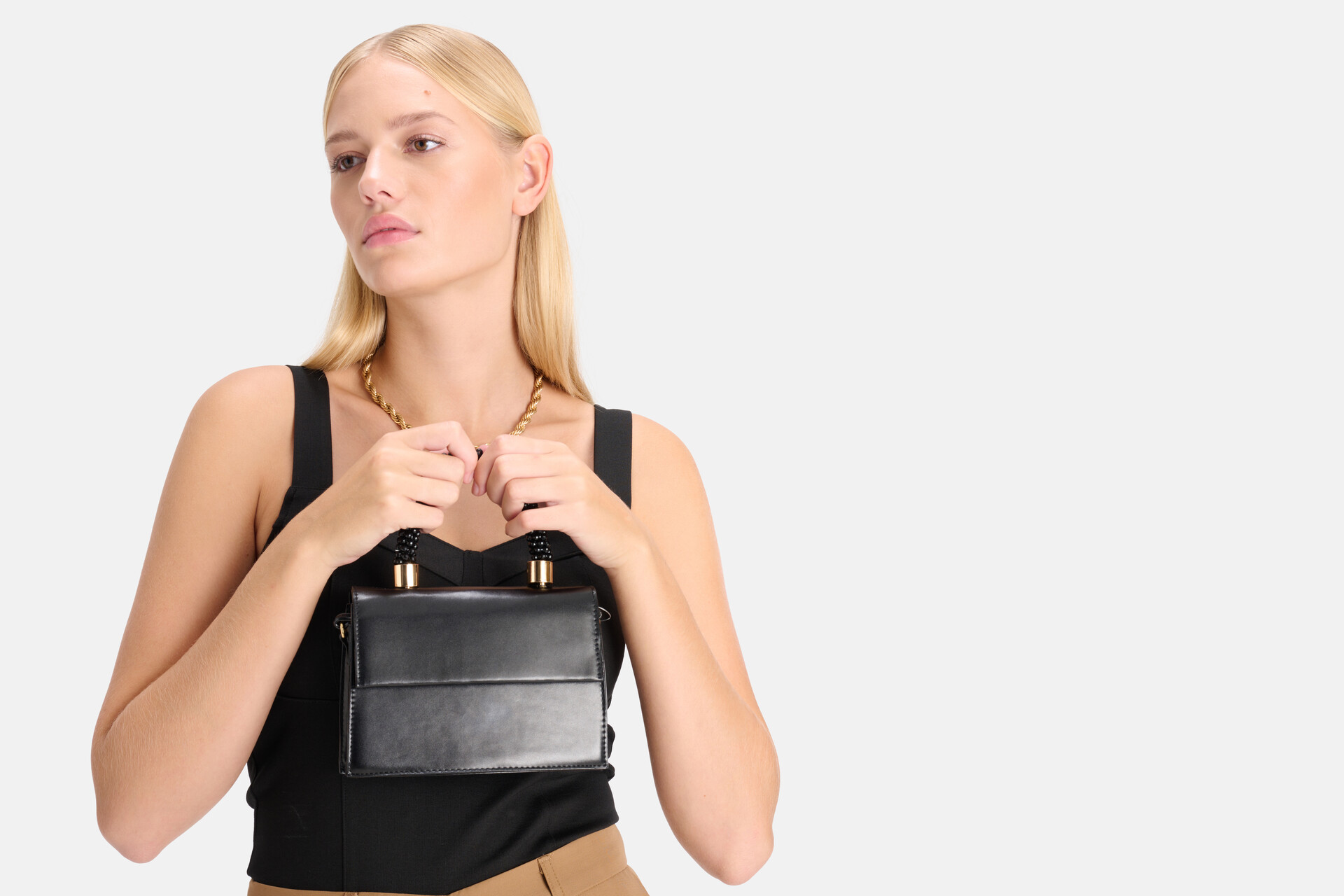 Kralen Mini Tas Zwart SHOEBY ACCESSOIRES