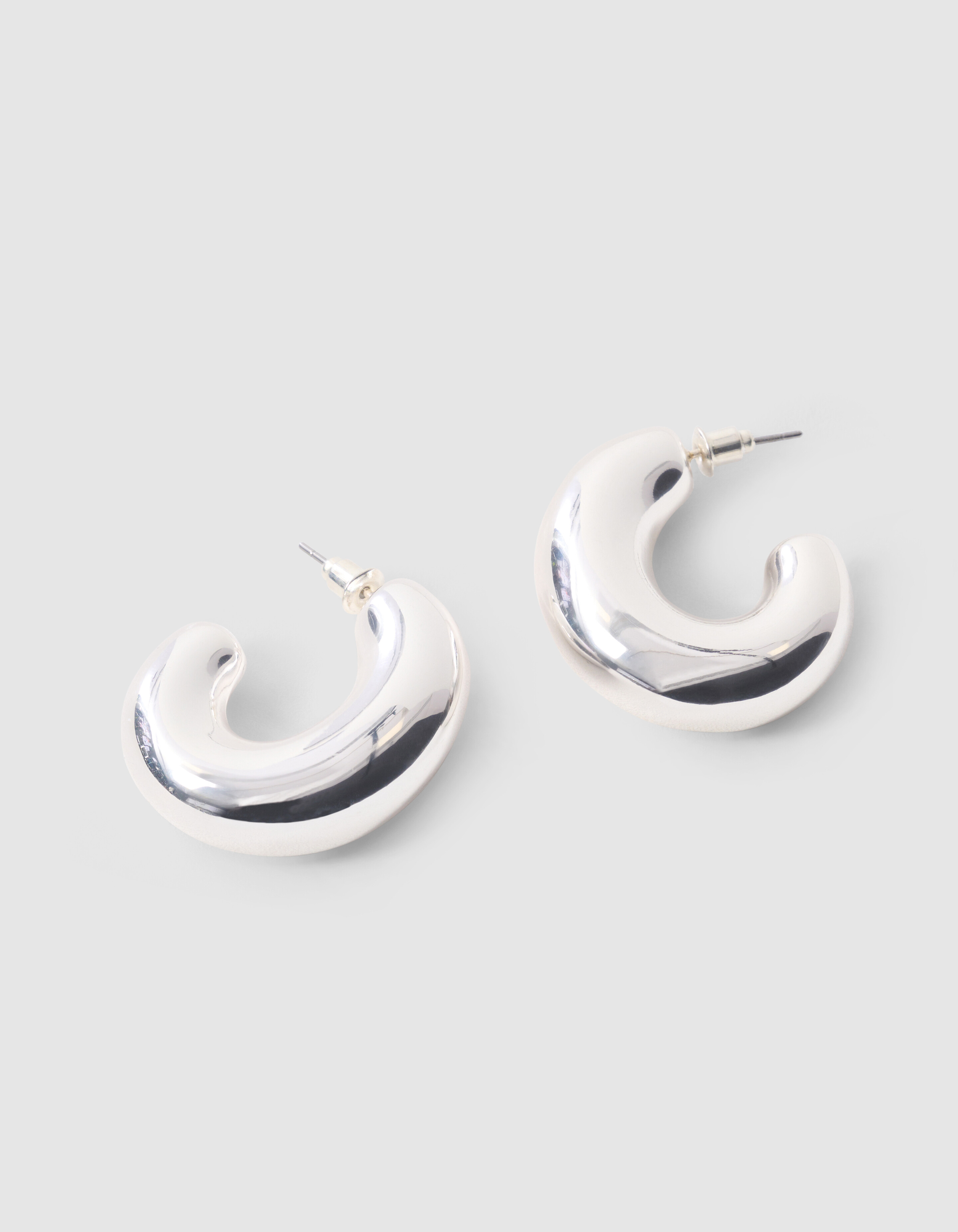 Bulky Small Hoop Oorbellen Zilver SHOEBY ACCESSOIRES