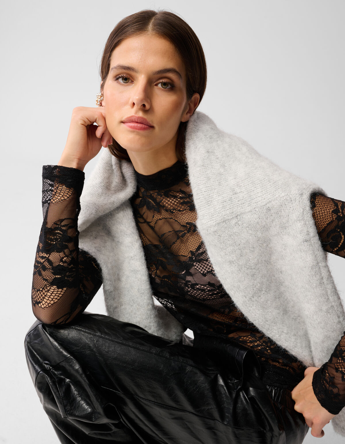 Kanten Top Zwart SHOEBY WOMEN