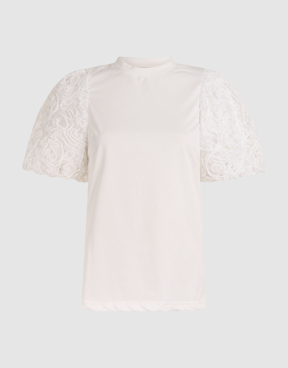 Puff Embroidery T-shirt Wit SHOEBY WOMEN