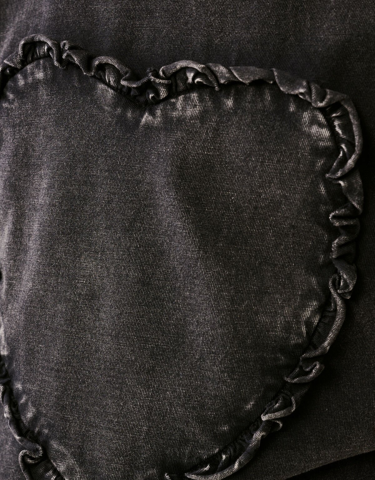Washed Heart T-shirt Donkergrijs SHOEBY GIRLS
