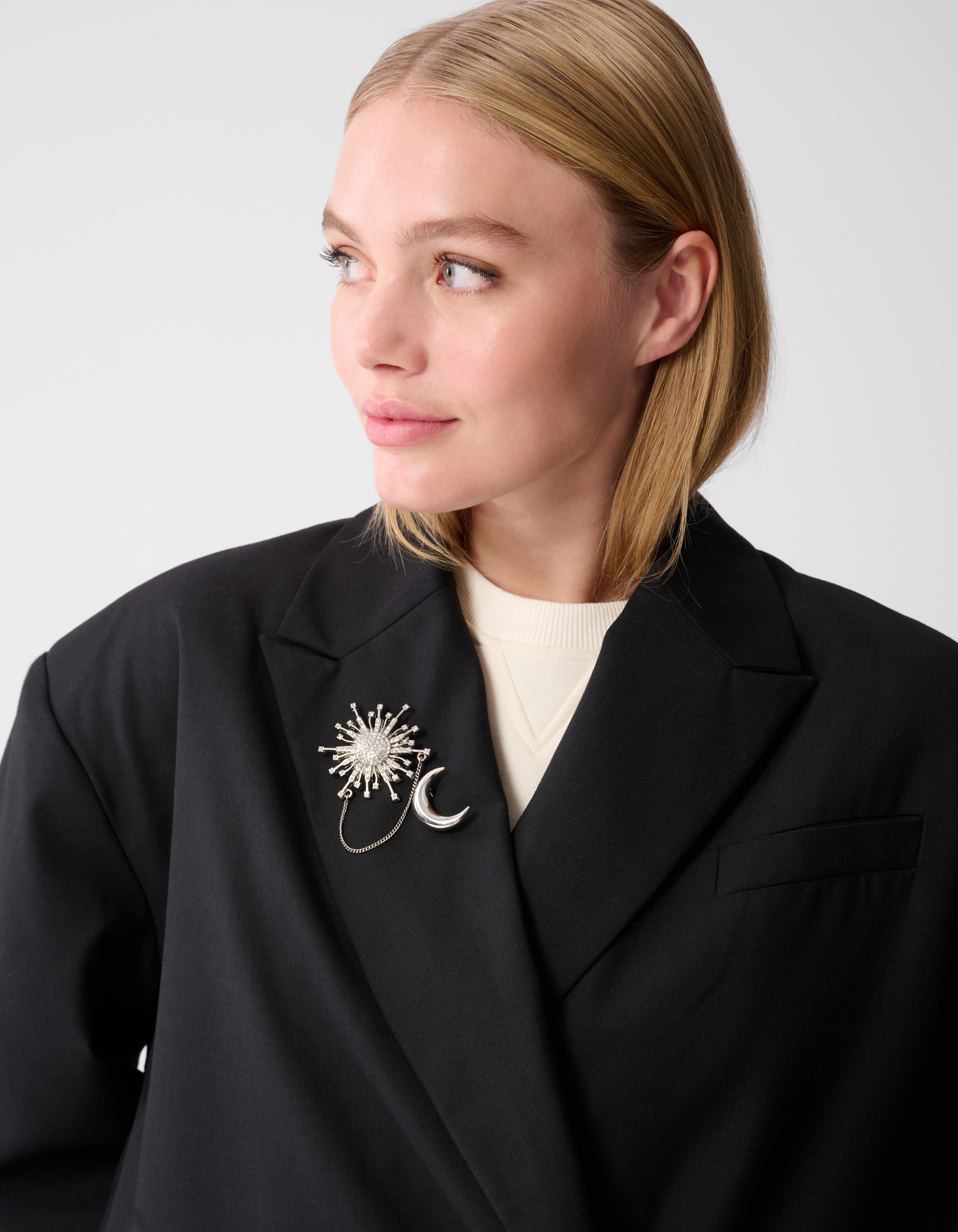 Moon Sun Broche Set Zilver SHOEBY ACCESSOIRES