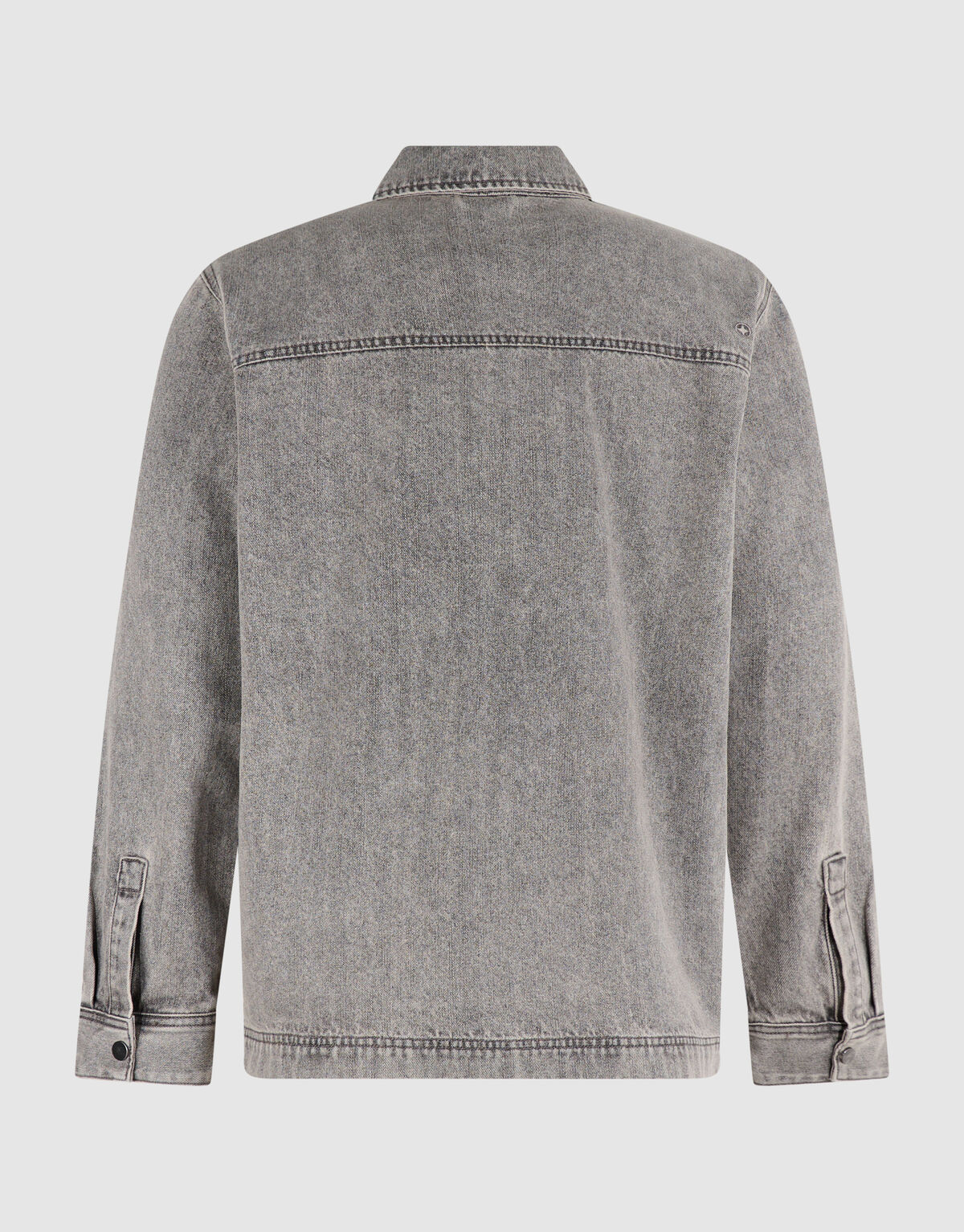 Relaxed Washed Denim Overshirt Grijs SHOEBY MEN