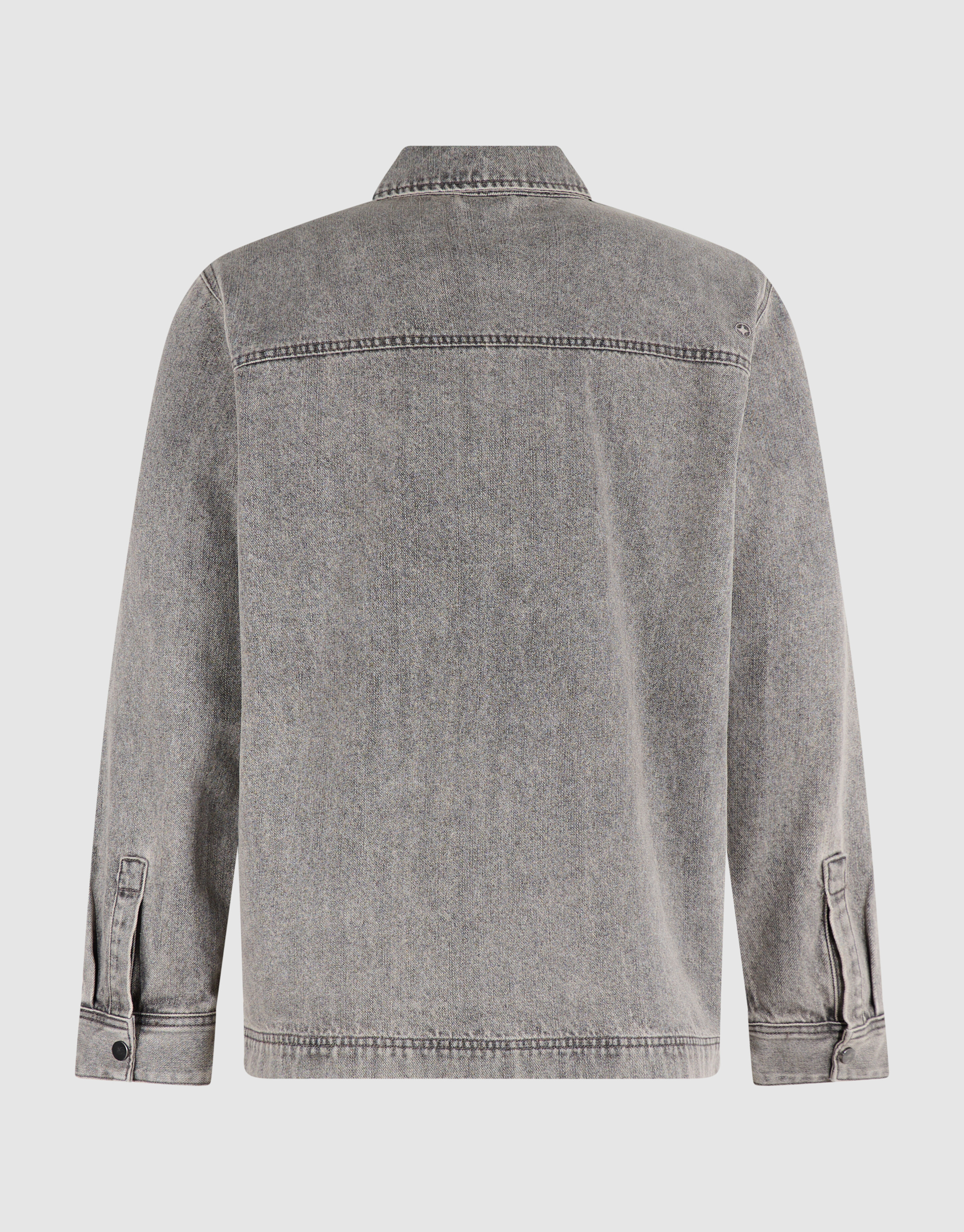 Relaxed Washed Denim Overshirt Grijs SHOEBY MEN