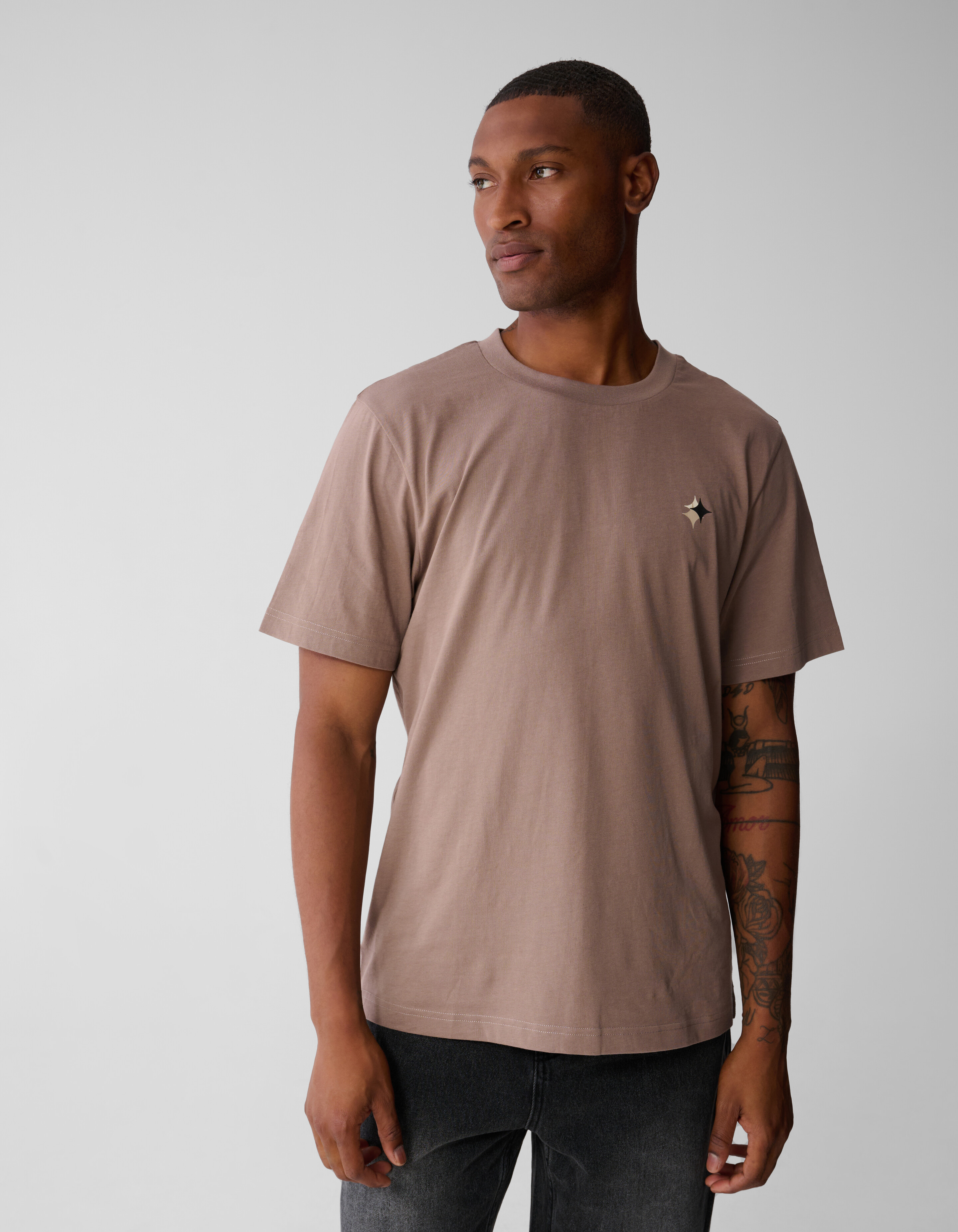 Triple Sparkle Artwork T-shirt Lichtbruin SHOEBY MEN
