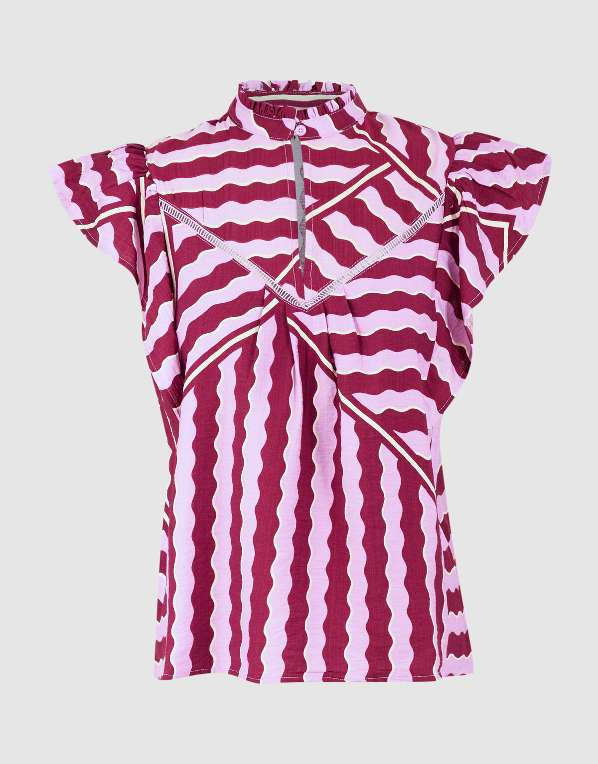 Wavy Printed Top Roze/Paars SHOEBY WOMEN