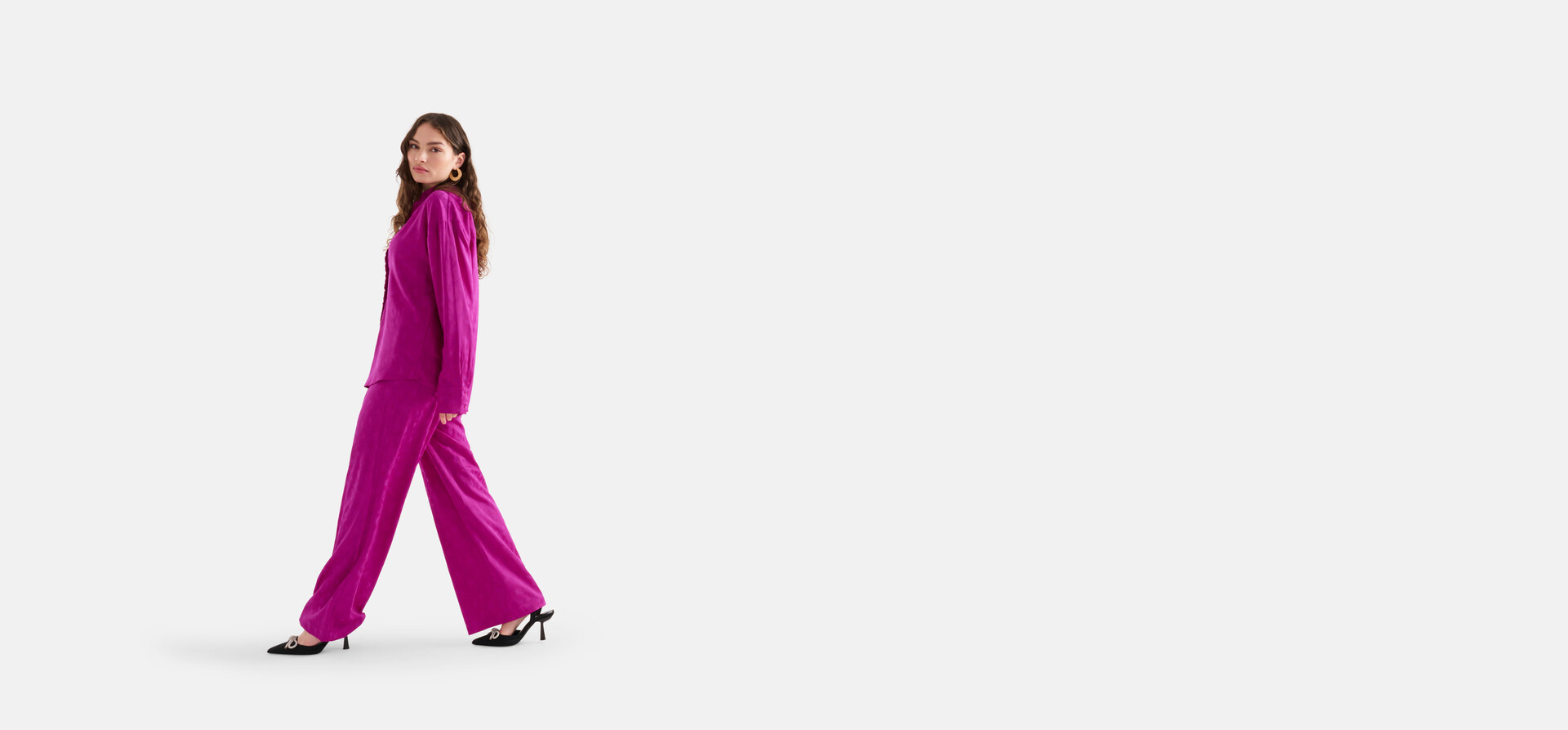 Satijnen Animal Broek Paars SHOEBY WOMEN
