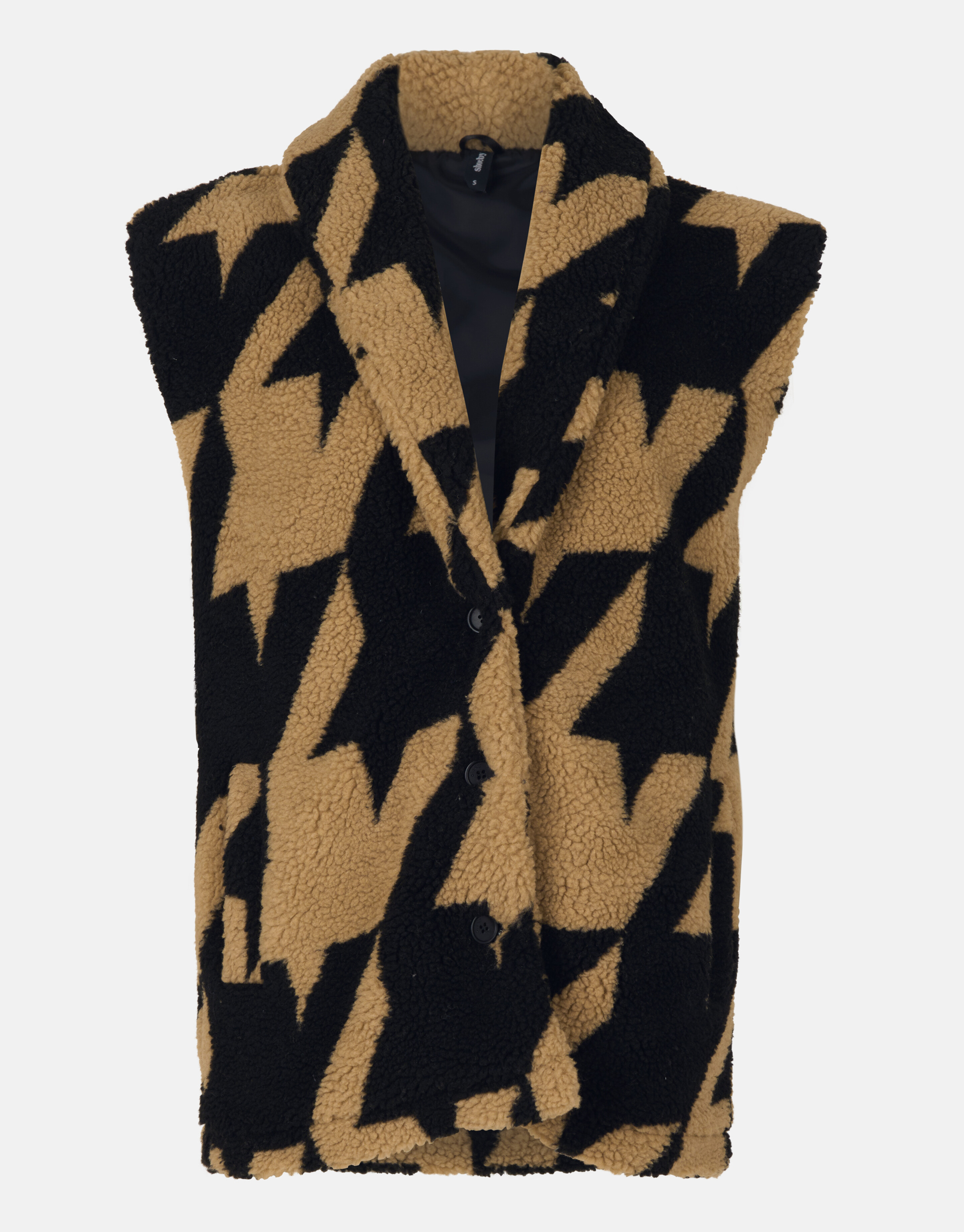 Pied De Poule Teddy Gilet Bruin SHOEBY WOMEN