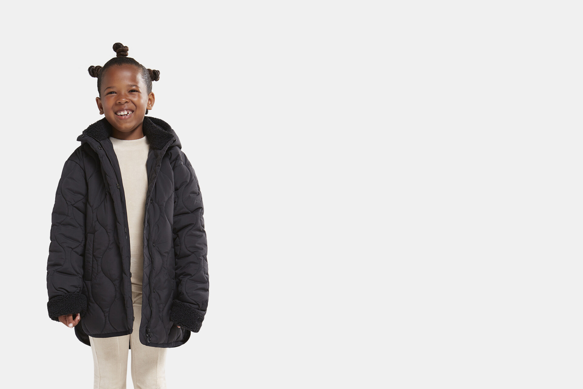 Quilted Short Jas Zwart SHOEBY GIRLS