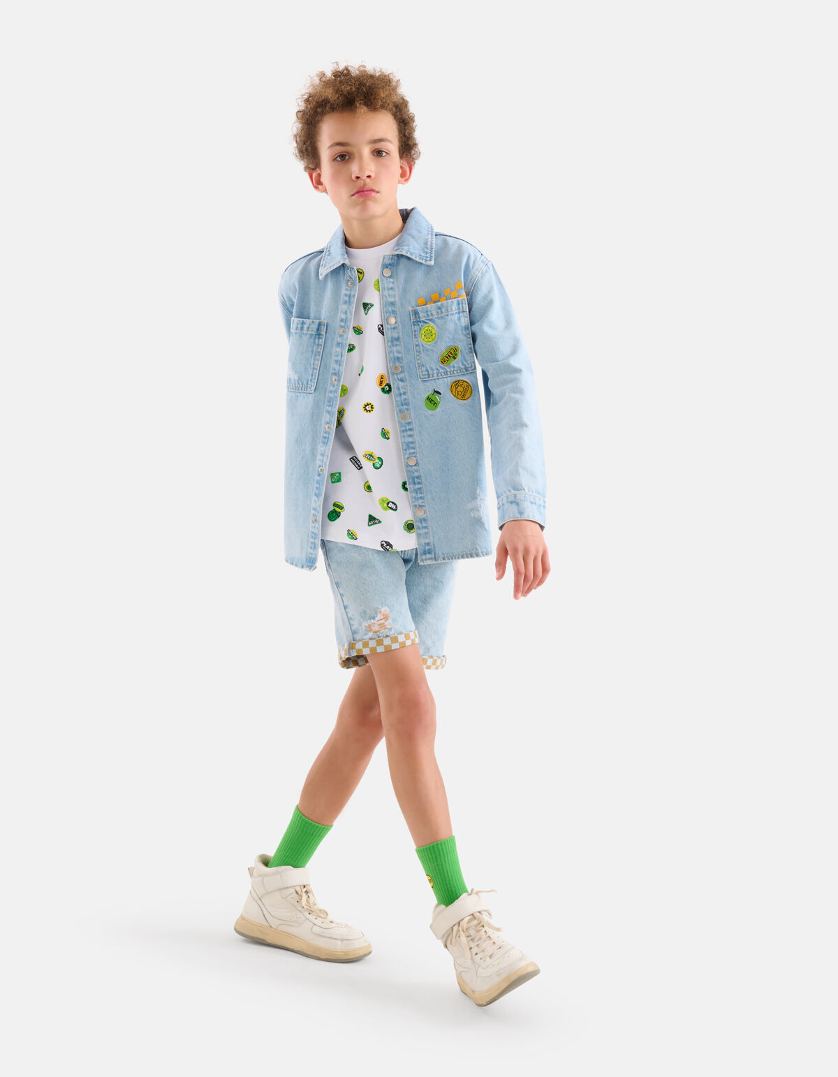 Heavy Printed T-shirt Wit SHOEBY BOYS