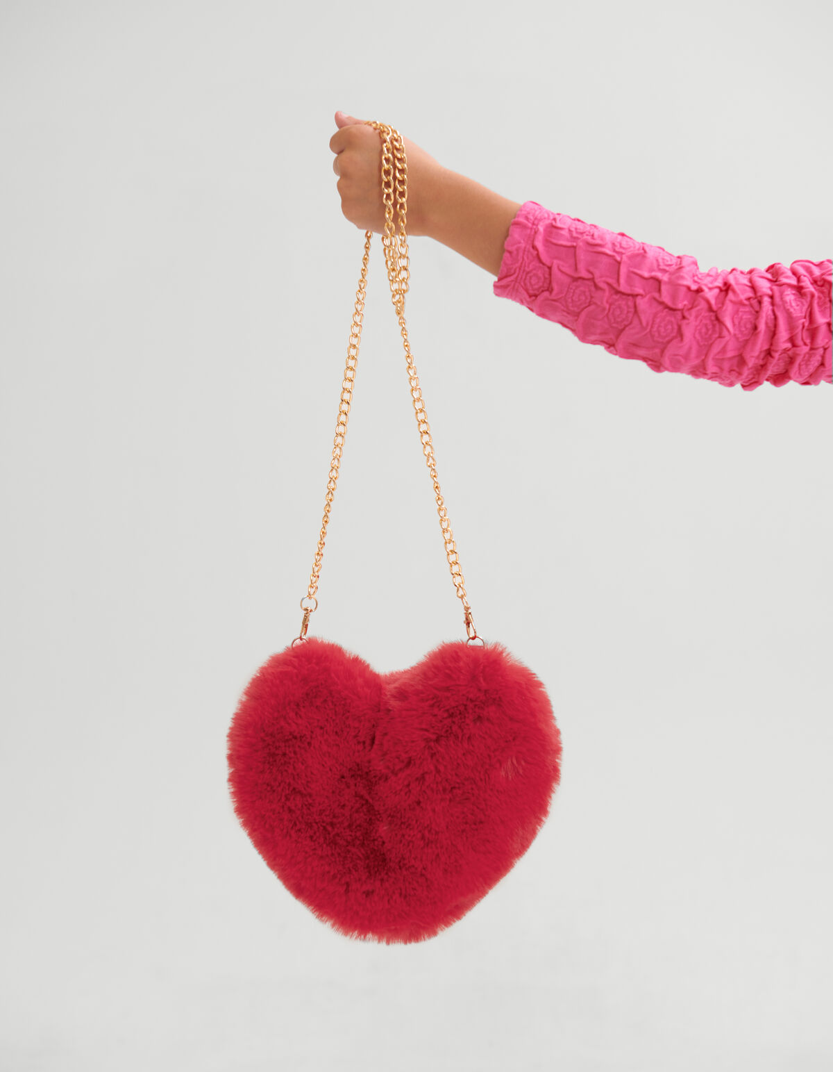 Faux Fur Heart Tas SHOEBY ACCESSOIRES