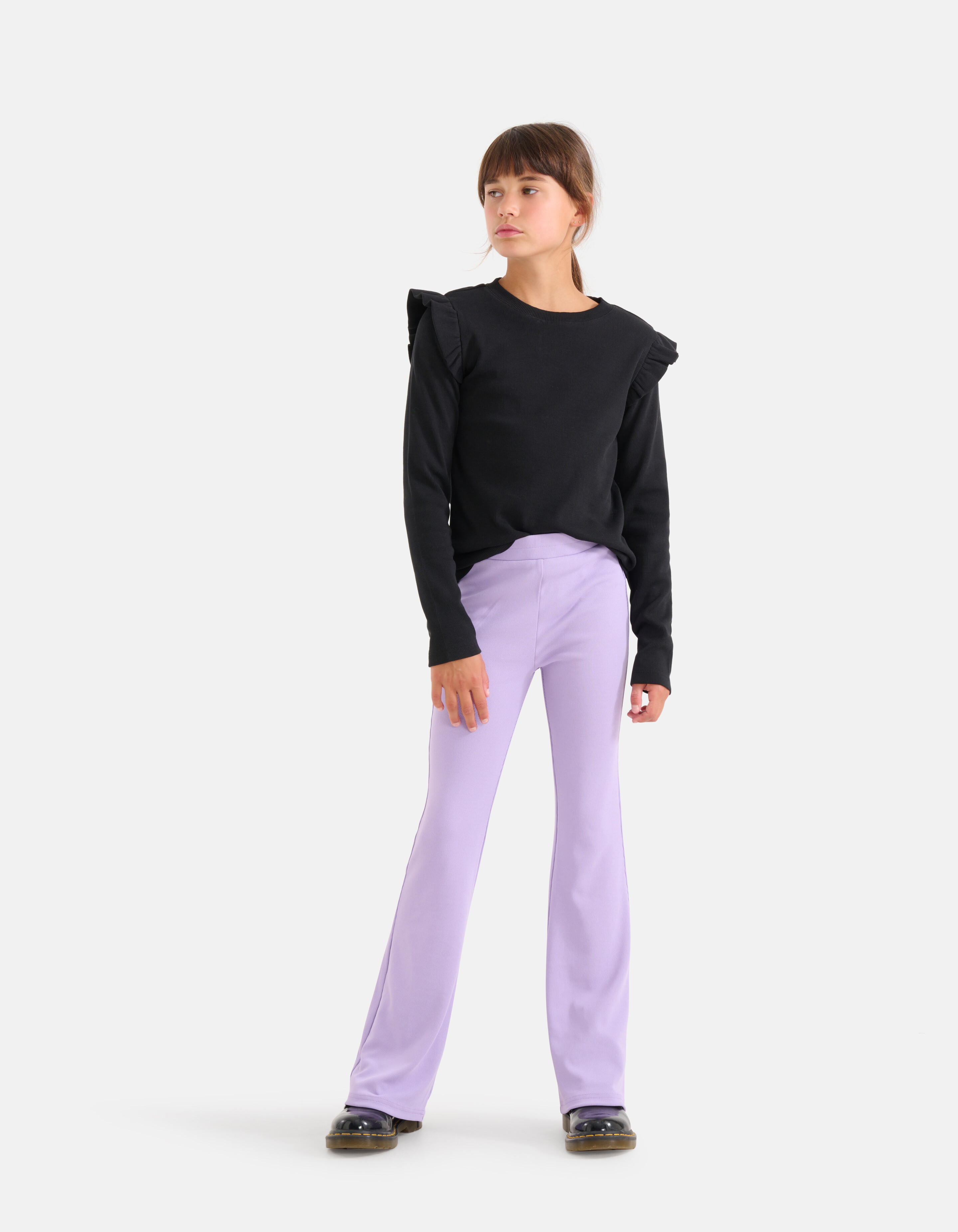 Rib Flared Legging Paars SHOEBY GIRLS