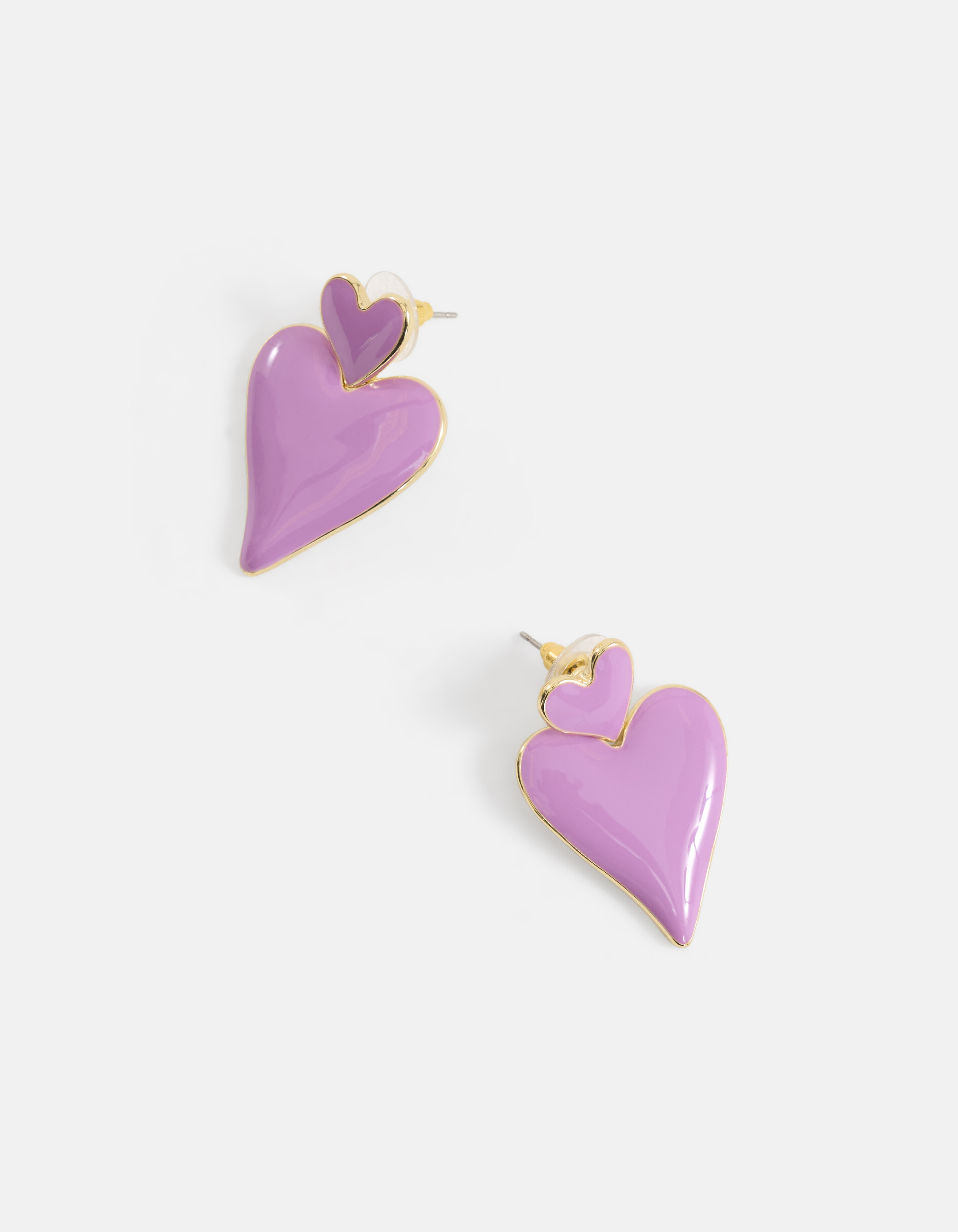 Double Heart Oorbellen Lichtroze SHOEBY ACCESSOIRES