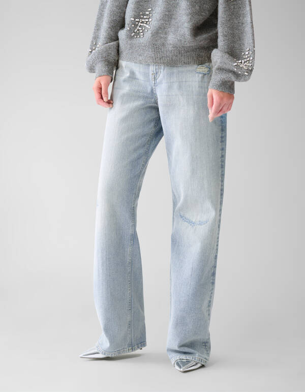 Wide Leg Fit Jeans Bleached By Fred SHOEBY WOMEN