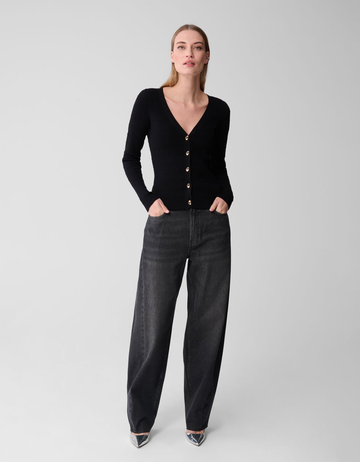 Button Vest Zwart SHOEBY WOMEN