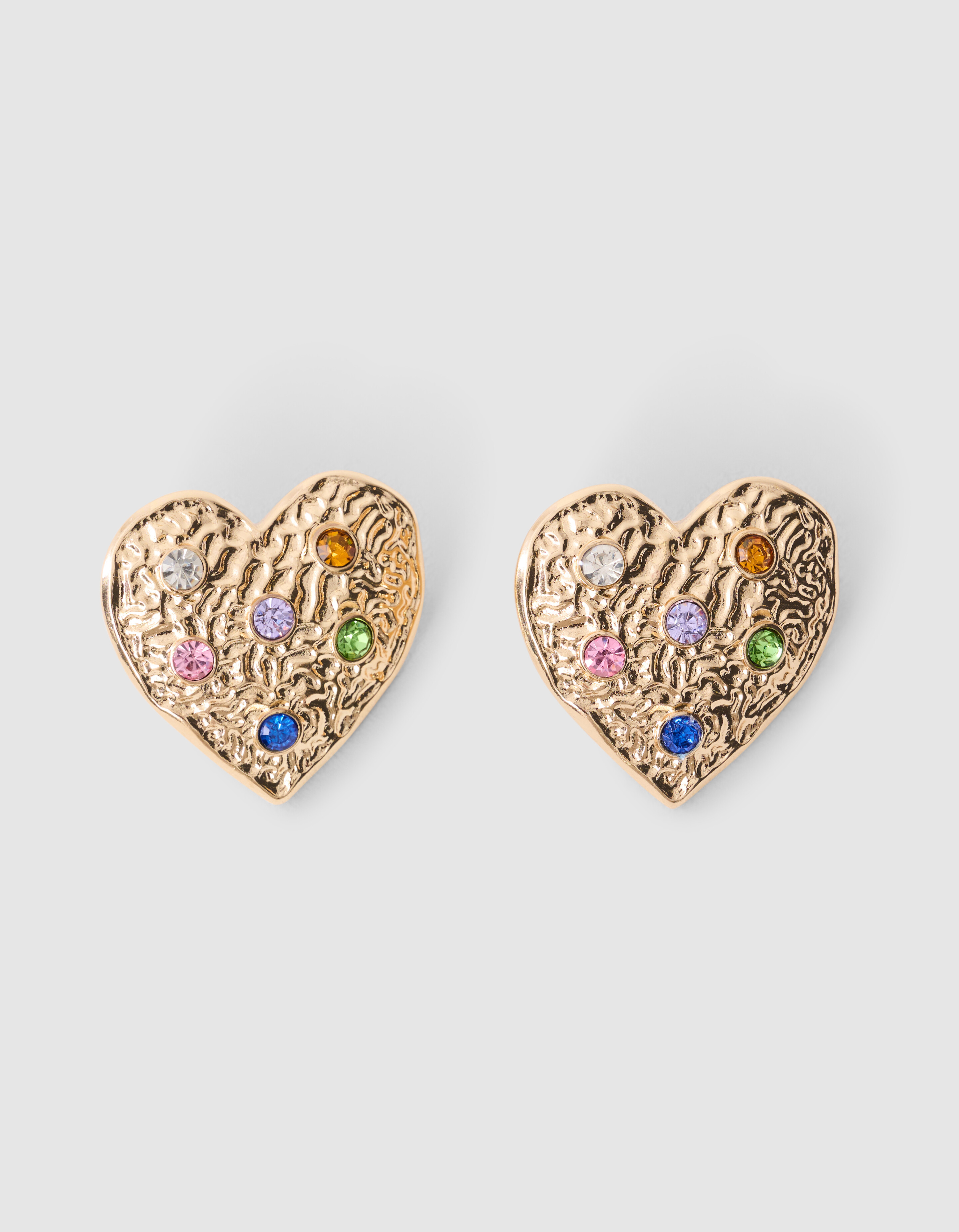 Strass Heart Oorbellen Goud SHOEBY ACCESSOIRES