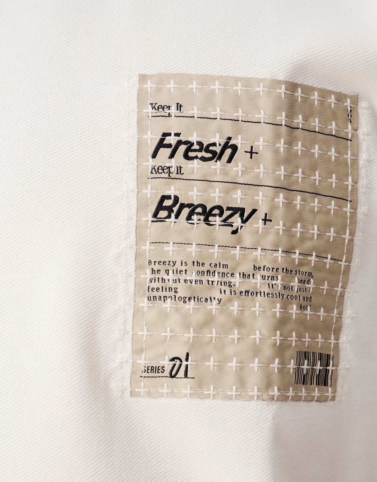 Stitched Artwork T-shirt Gebroken Wit SHOEBY MEN