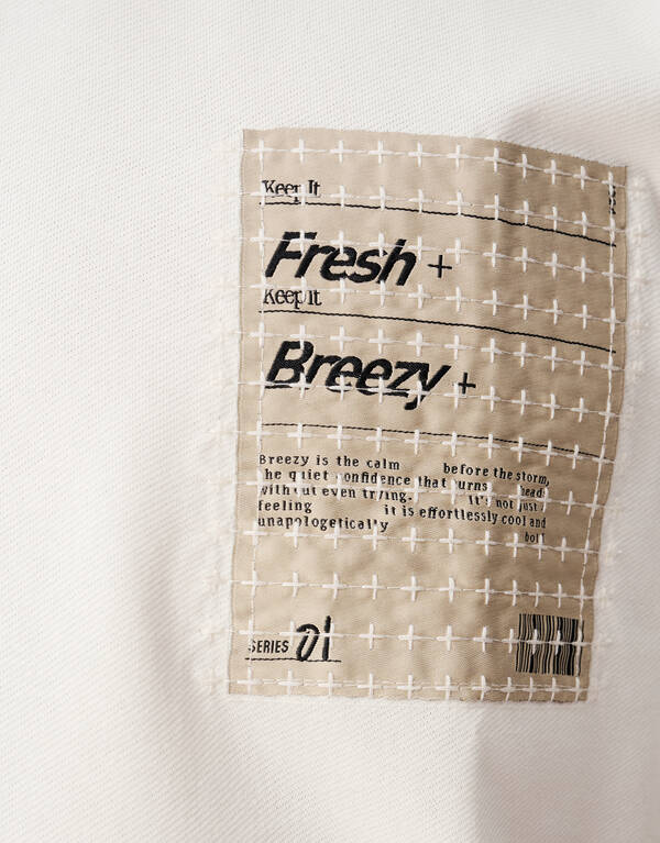 Stitched Artwork T-shirt Gebroken Wit SHOEBY MEN