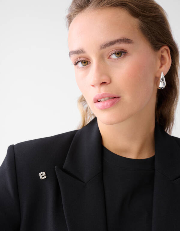 Strass Letter Blazer Zwart SHOEBY WOMEN