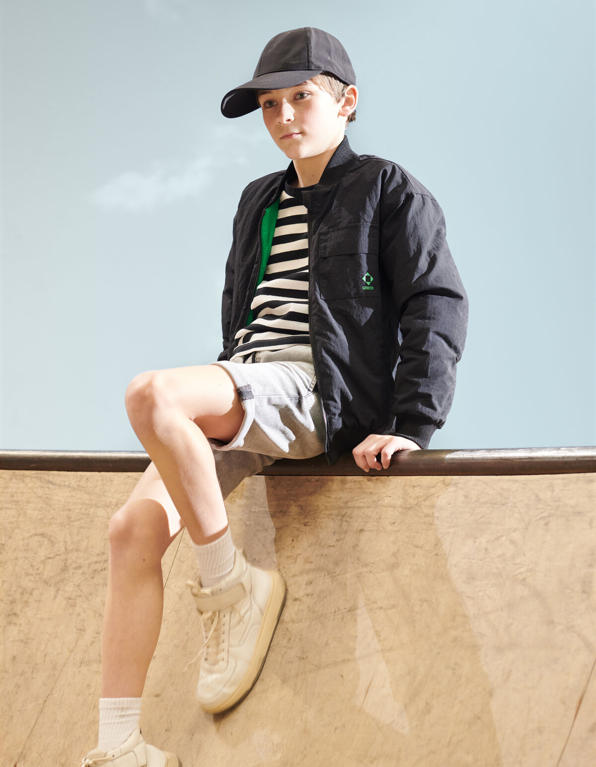 Structuur T-shirt Zwart/Wit SHOEBY BOYS