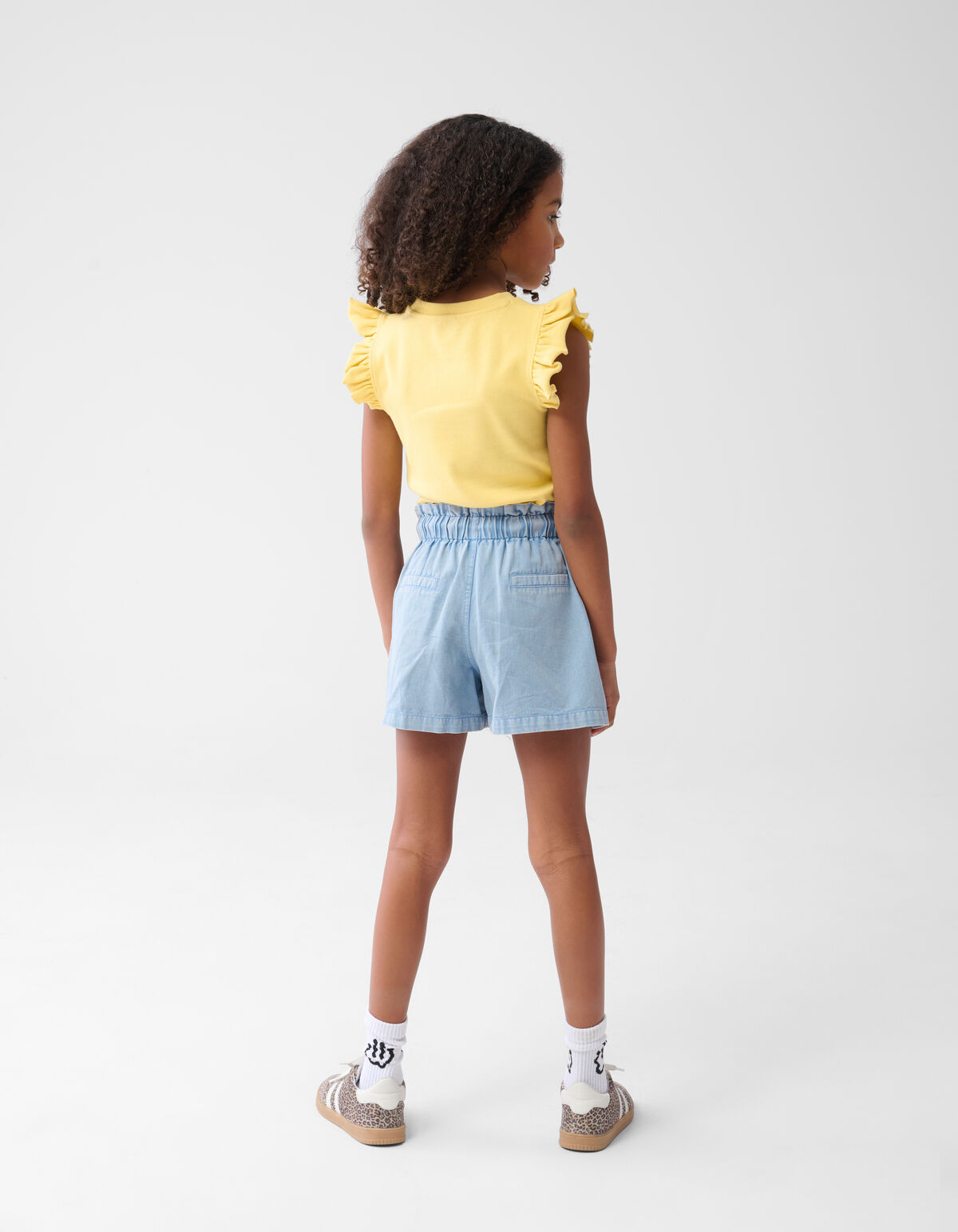 Ruffle Rib Top Lichtgeel SHOEBY GIRLS