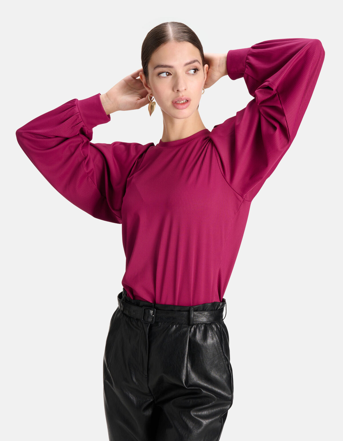 Rib Jersey Lange Mouwen Paars SHOEBY WOMEN