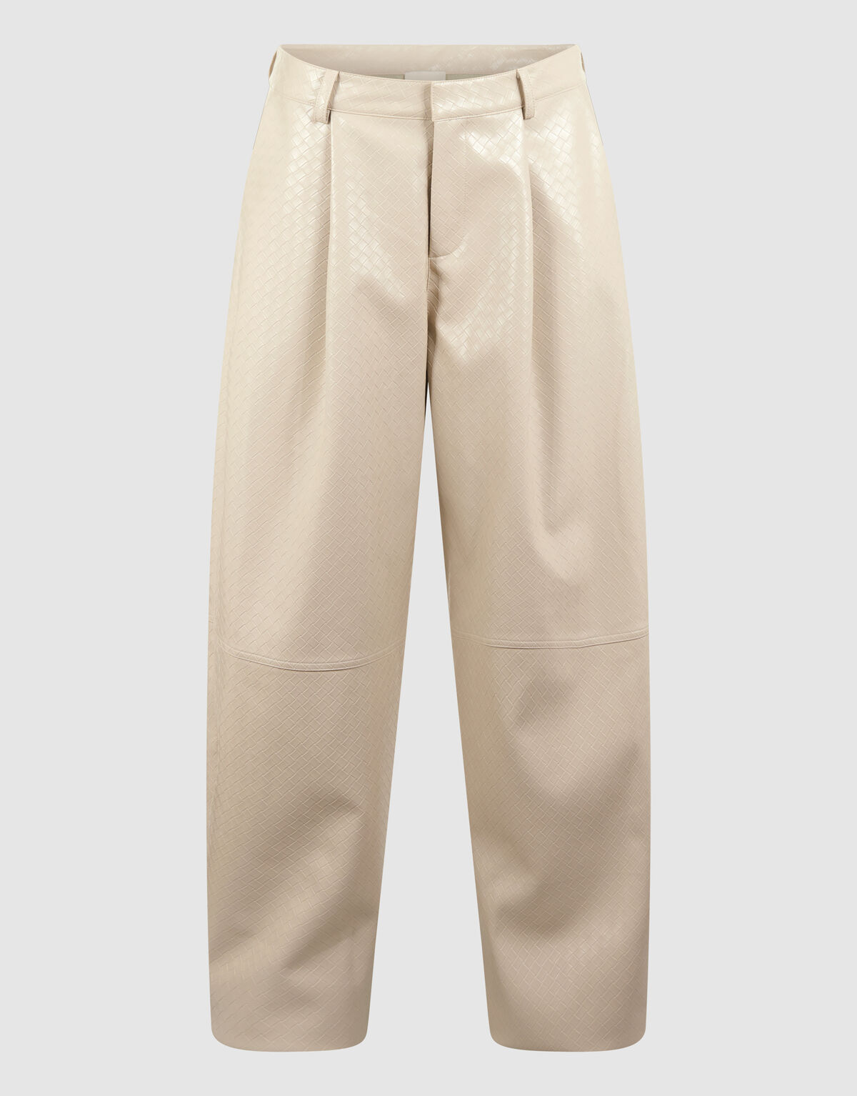 Leren Braided Barrel Fit Broek Gebroken Wit SHOEBY WOMEN