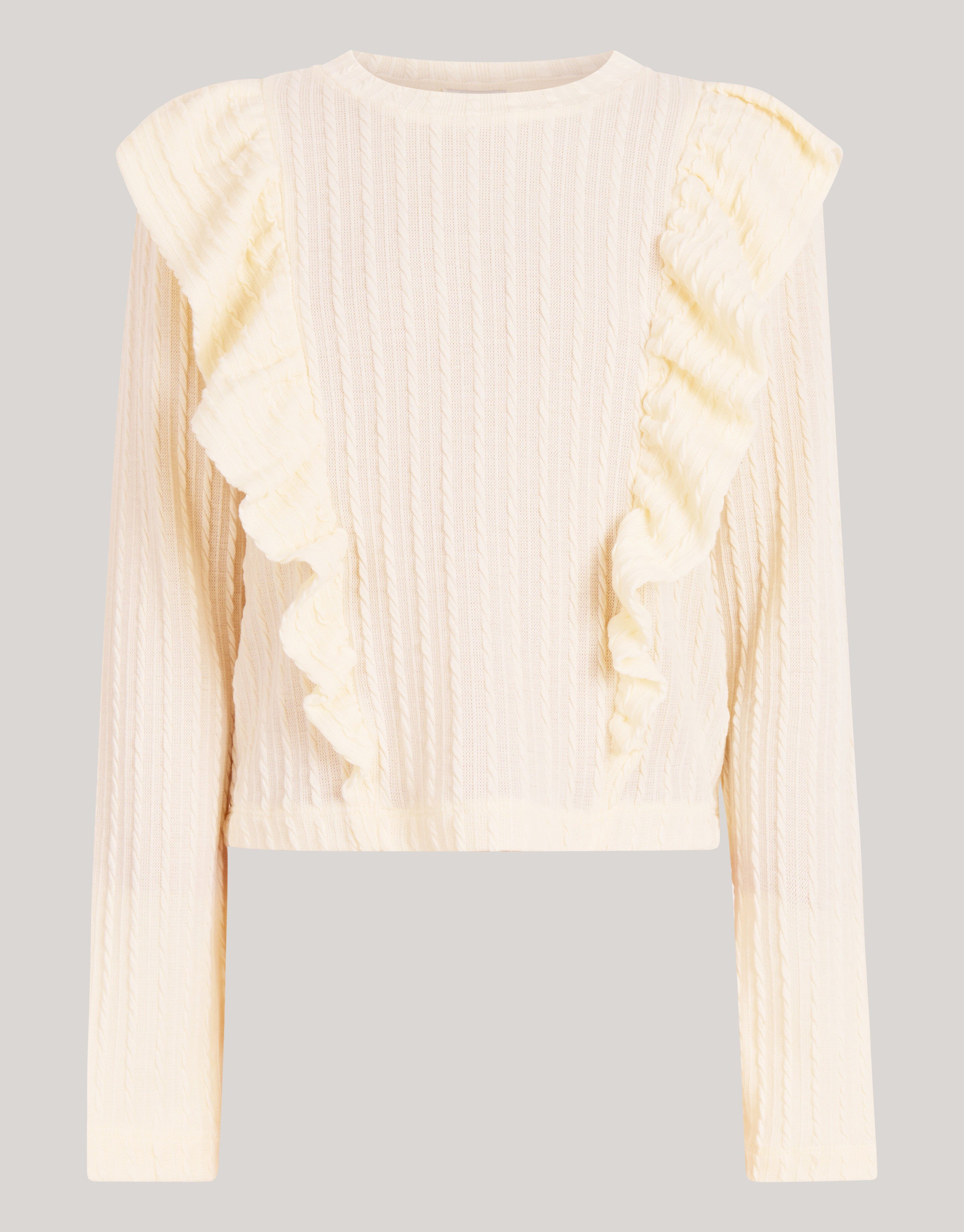 Kabel Ruffle Top Gebroken Wit SHOEBY GIRLS