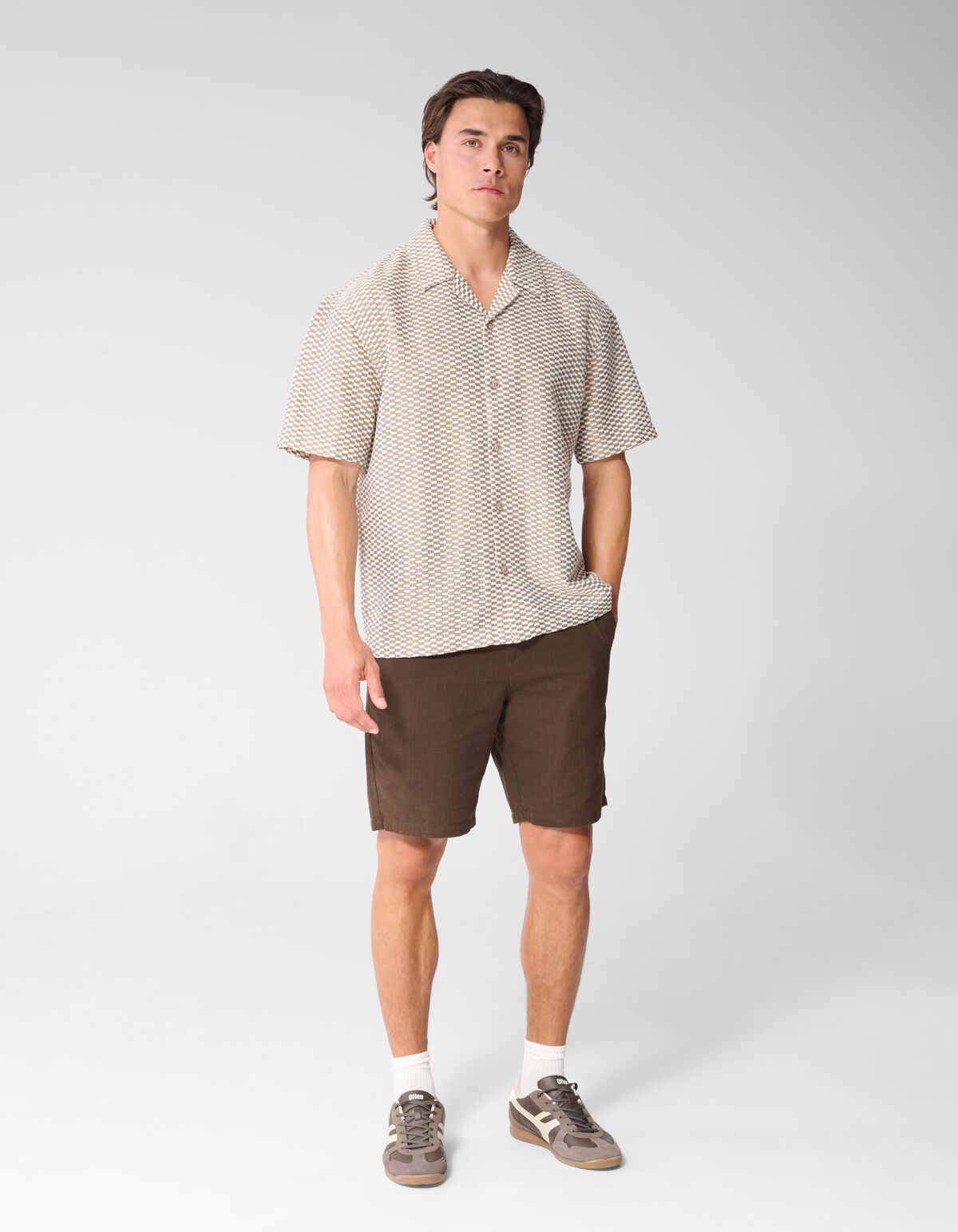 Geweven Overshirt Lichtbruin SHOEBY MEN