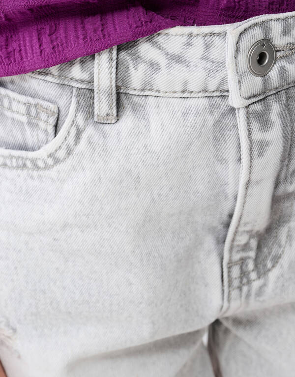 Destroy Denim Short Lichtgrijs SHOEBY GIRLS