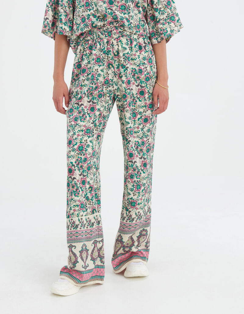 Printed Wide Leg Pants