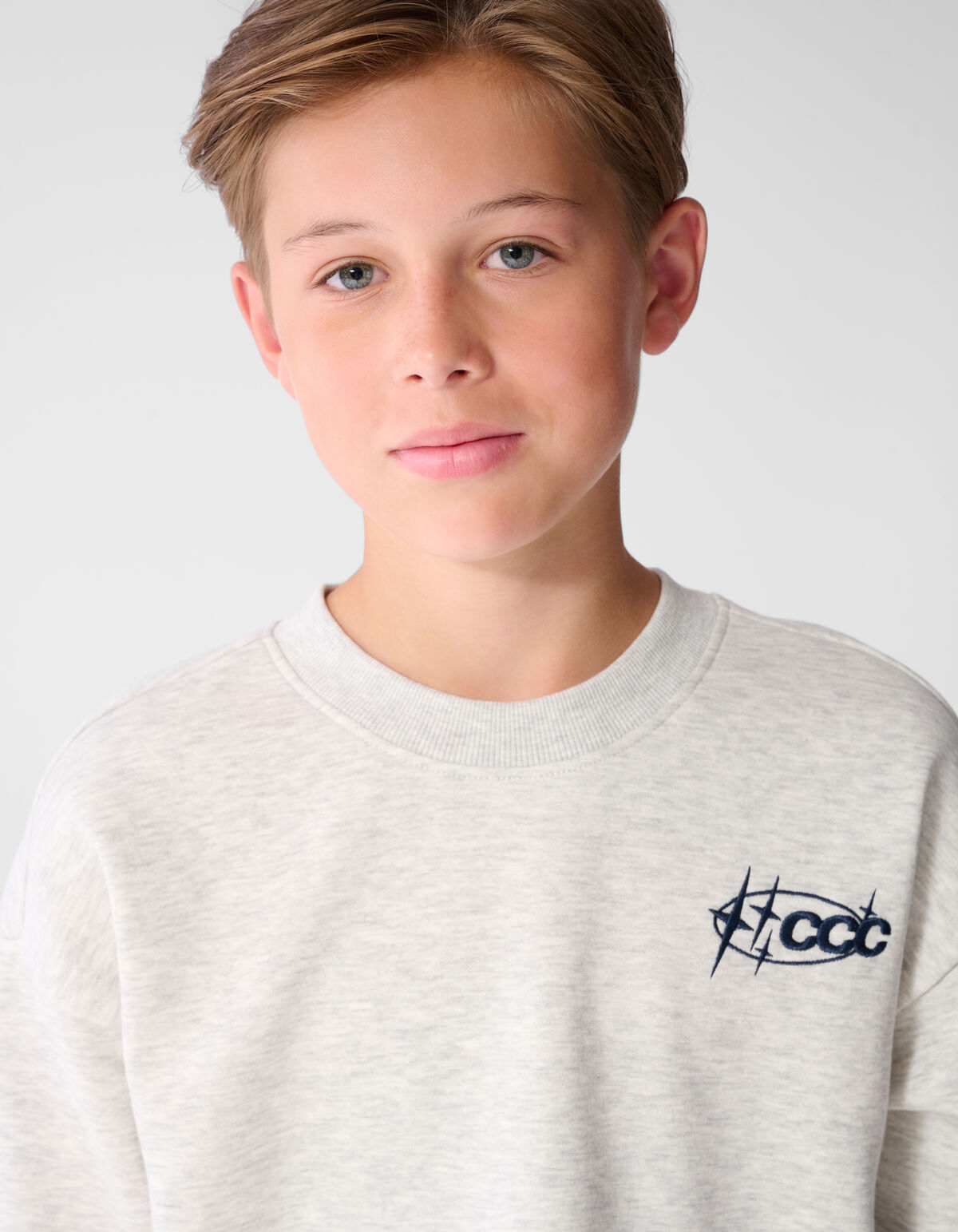 Culture Artwork Sweater Lichtgrijs SHOEBY BOYS