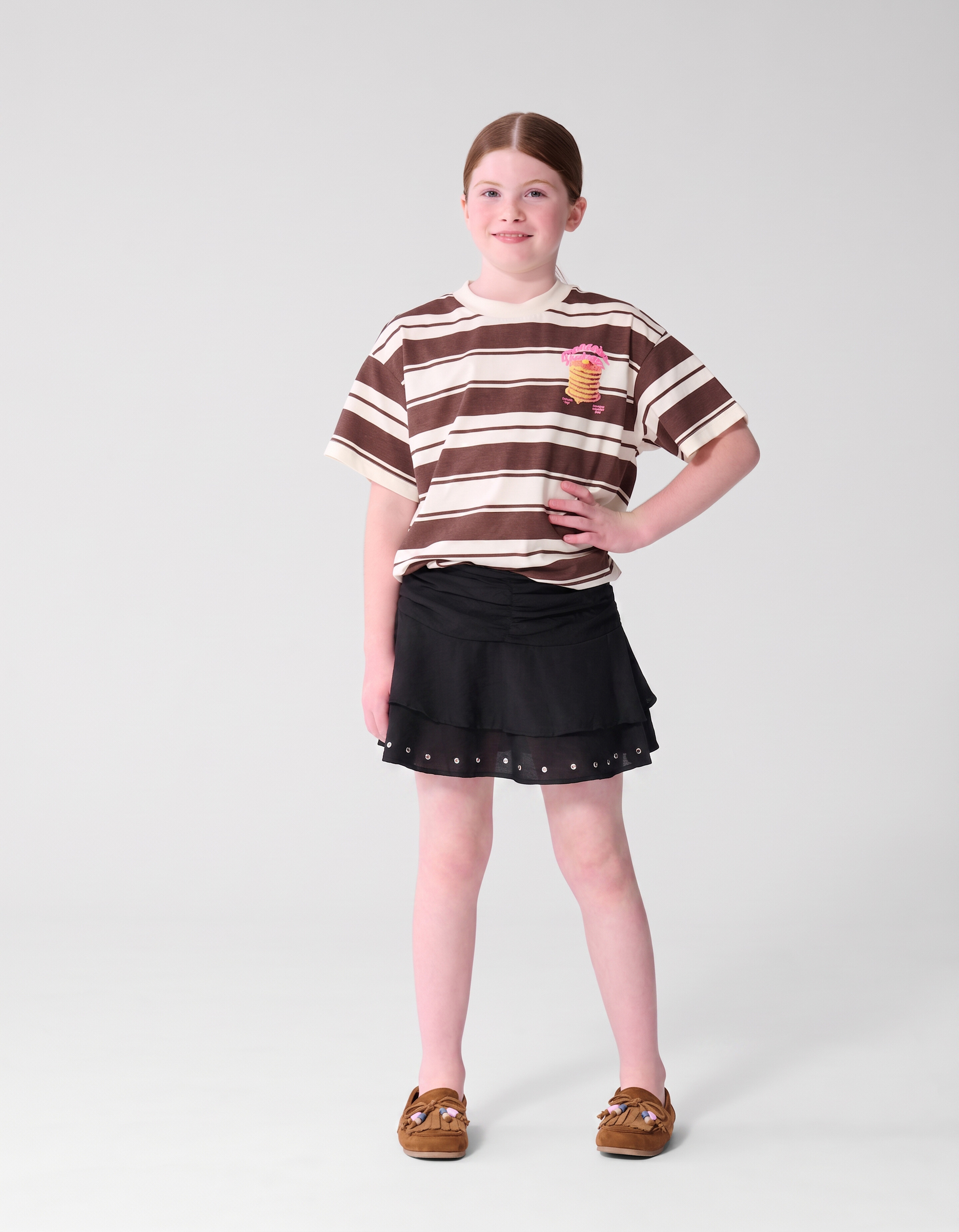 Ruffle Stud Rok Zwart SHOEBY GIRLS