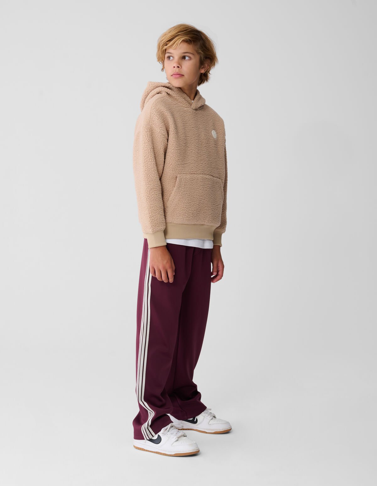 Sporty Wide Leg Broek Donkerrood SHOEBY BOYS